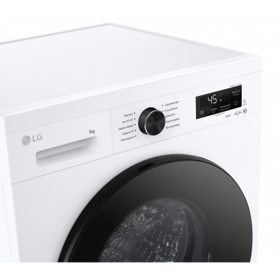 Пральна машина LG фронтальна, 9кг, 1400, A, 55см, дисплей, пара, інвертор, білий