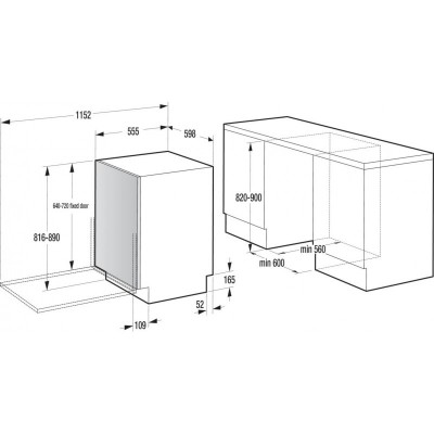 Посудомийна машина Gorenje вбудовувана, 16компл., A++, 60см, AquaStop, автоматичне відчинення, сенсорн.упр, 3и кошики, білий