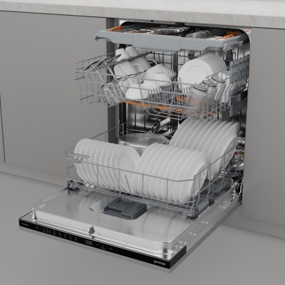 Посудомийна машина Gorenje вбудовувана, 16компл., A++, 60см, AquaStop, автоматичне відчинення, сенсорн.упр, 3и кошики, білий