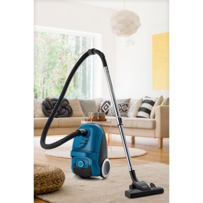 Пилосос Gorenje мішковий, 750Вт, конт пил -3л, HEPA, телескоп трубка, синій