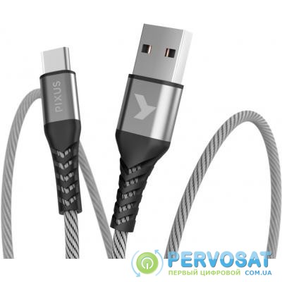Дата кабель USB 2.0 AM to Type-C 1.0m Flex Gray Pixus (4897058531152)