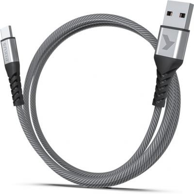 Дата кабель USB 2.0 AM to Type-C 1.0m Flex Gray Pixus (4897058531152)