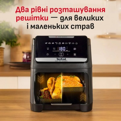 Мультипіч Tefal Easy Fry Silence XXL, 1800Вт, чаша-7, сенсорне керув., 10 програм, з віконцем, пластик, темно-сірий Мультипіч Tefal Easy Fry Silence XXL, 1800Вт, чаша-7, сенсорне керув., 10 програм, з віконцем, пластик, темно-сірий