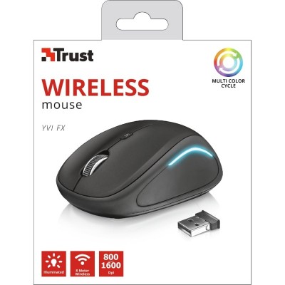 Миша Trust Yvi FX, WL, чорний