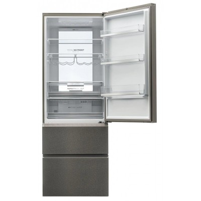 Холодильник Haier багатодверний, 200.6x70х67.5, холод.відд.-343л, мороз.відд.-140л, 3дв., А++, NF, інв., дисплей, зона нульова, нерж