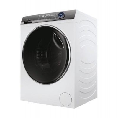 Пральна машина Haier фронтальна, 12кг, 1400, A+++, 60см, дисплей, пара, інвертор, люк чорний, прямий привід, білий