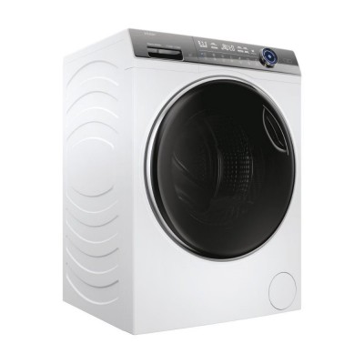 Пральна машина Haier фронтальна, 12кг, 1400, A+++, 60см, дисплей, пара, інвертор, люк чорний, прямий привід, білий