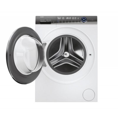 Пральна машина Haier фронтальна, 12кг, 1400, A+++, 60см, дисплей, пара, інвертор, люк чорний, прямий привід, білий