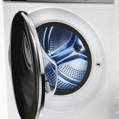 Пральна машина Haier фронтальна, 12кг, 1400, A+++, 60см, дисплей, пара, інвертор, люк чорний, прямий привід, білий