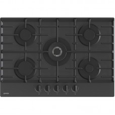 Варильна поверхня Gorenje газова на склі, 75см, чавун, конфорка Wok, чорний Варильна поверхня Gorenje газова на склі, 75см, чавун, конфорка Wok, чорний