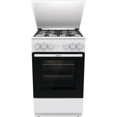 Плита Gorenje комбінована, 68л, 50x60см, емальовані реш, з кришкою, білий