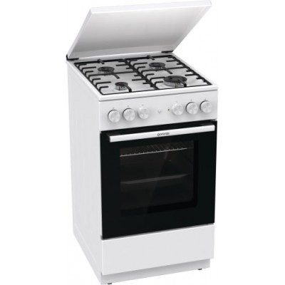 Плита Gorenje комбінована, 68л, 50x60см, емальовані реш, з кришкою, білий