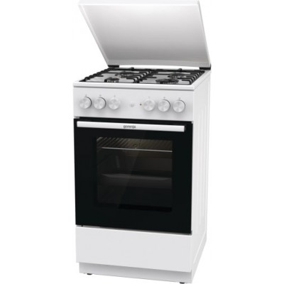 Плита Gorenje комбінована, 68л, 50x60см, емальовані реш, з кришкою, білий