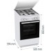 Плита Gorenje комбінована, 68л, 50x60см, емальовані реш, з кришкою, білий