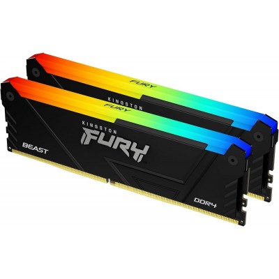Пам'ять ПК Kingston DDR4 32GB KIT (16GBx2) 3200 FURY Beast RGB Пам'ять ПК Kingston DDR4 32GB KIT (16GBx2) 3200 FURY Beast RGB