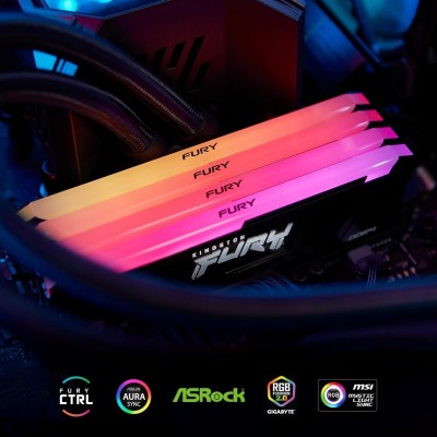 Пам'ять ПК Kingston DDR4 32GB KIT (16GBx2) 3200 FURY Beast RGB Пам'ять ПК Kingston DDR4 32GB KIT (16GBx2) 3200 FURY Beast RGB