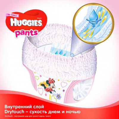 Підгузок Huggies Pants 5 для девочек (12-17 кг) 44 шт (5029053564036)
