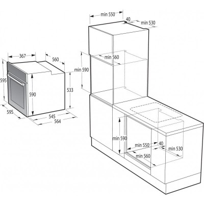 Комплект Gorenje (духовка електрична BO6735E02BK + поверхня газова G641EB), 740147, чорн