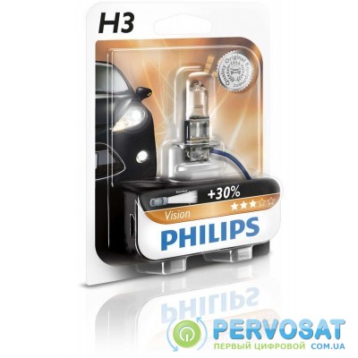Лампа галогенна Philips H3 Vision, 3200K, 1шт/блістер