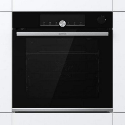 Духова шафа Gorenje електрична, 77л, A+, TouchFree, пара, дисплей, Wi-Fi керування, піроліз, готув. на різн рівнях, нерж