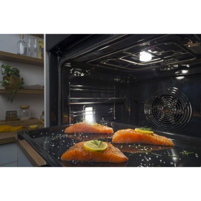 Духова шафа Gorenje електрична, 77л, A+, TouchFree, пара, дисплей, Wi-Fi керування, піроліз, готув. на різн рівнях, нерж