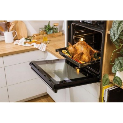 Духова шафа Gorenje електрична, 77л, A+, TouchFree, пара, дисплей, Wi-Fi керування, піроліз, готув. на різн рівнях, нерж