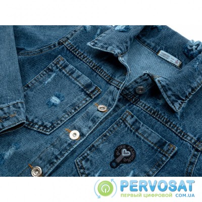 Пиджак Toontoy джинсовый с потертостями (6108-128G-blue)
