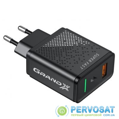 Зарядное устройство Grand-X Fast Charge 5-в-1 QC 3.0, AFC, SCP,FCP, VOOC, 1 USB 22.5W (CH-850)