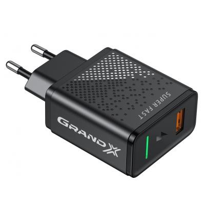 Зарядний пристрій Grand-X Fast Charge 5-в-1 QC 3.0, AFC, SCP,FCP, VOOC, 1 USB 22.5W (CH-850)