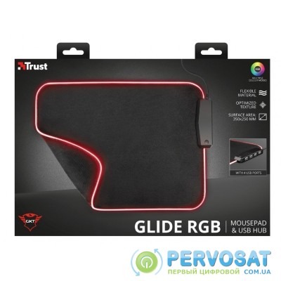 Trust GXT 765 Glide-Flex RGB Mouse Pad with USB Hub Black