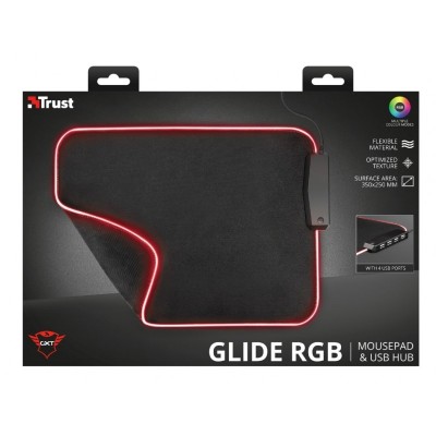 Trust GXT 765 Glide-Flex RGB Mouse Pad with USB Hub Black