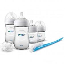 Набір Avent Natural 2.0 для немовля4 пляшечки серії Natural 2.0 (2 x 125 мл и 2 x 260 мл), щіточка, біла пустушка "Класика" 0-6 міс S