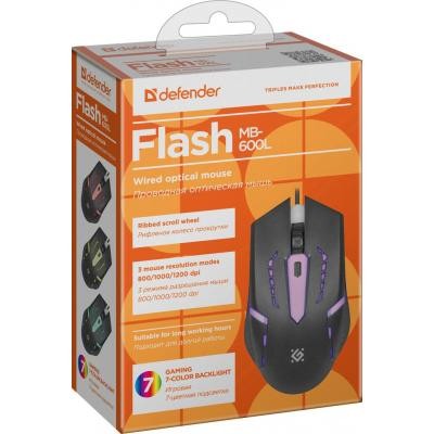 Мышка Defender Flash MB-600L Black (52600)