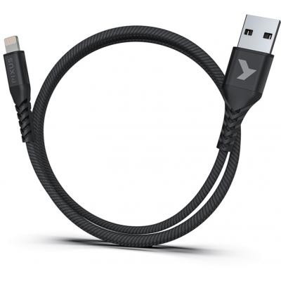 Дата кабель USB 2.0 AM to Lightning 1.0m MFI Flex Black Pixus (4897058530957)