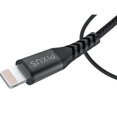 Дата кабель USB 2.0 AM to Lightning 1.0m MFI Flex Black Pixus (4897058530957)