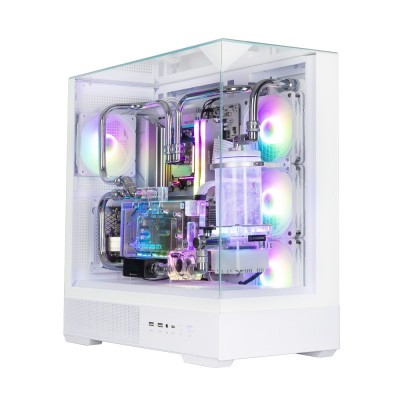 Корпус Zalman P40 Prism Plus без БЖ, 2xUSB3.0, 1x Type C, 3x120мм ARGB Reverse,  1x120мм ARGB, VGA 420мм, LCS ready, TG TG Side/Front/Top Panel, ATX, білий