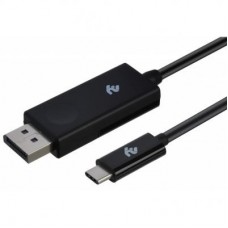 Кабель мультимедійний Type-C to DisplayPort (AM/AM), 1m, black 2E (2E-W1402)