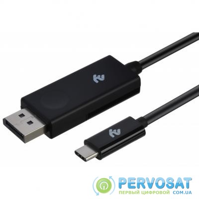 Кабель мультимедийный Type-C to DisplayPort (AM/AM), 1m, black 2E (2E-W1402)