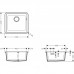 Мийка кухонна Hansgrohe S51, граніт, квадрат, без крила, 500х450х190мм, чаша - 1, врізна, S510-U450, чорний графіт
