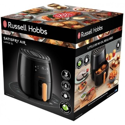 Мультипіч Russell Hobbs SatisFry Air Large, 1650Вт, чаша-5л, сенсорне керув., алюміній/пластик, чорно-мідний