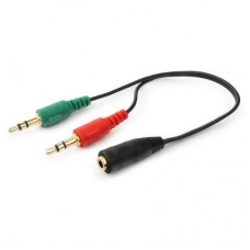 Кабель мультимедійний Jack 3.5mm female 4-pin to 2x Jack 3.5mm male 0.2m Cablexpert (CCA-418) Кабель мультимедійний Jack 3.5mm female 4-pin to 2x Jack 3.5mm male 0.2m Cablexpert (CCA-418)