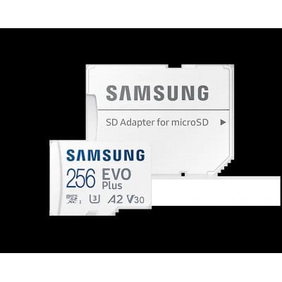 Карта пам'яті Samsung 256GB microSDXC C10 UHS-I U3 R130/W90MB/s Evo Plus V3 + SD адаптер