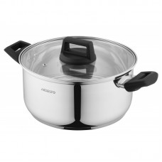 Каструля Ardesto Gemini Piemonte, скляна кришка, 5.1 л, нержавіюча сталь Каструля Ardesto Gemini Piemonte, скляна кришка, 5.1 л, нержавіюча сталь