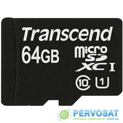 Карта памяти Transcend 64Gb microSDXC Class10 UHS-I+ SD-adapter (TS64GUSDU1)