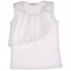 Футболка дитяча Breeze з мереживною оборкою (11117-116G-beige) Футболка дитяча Breeze з мереживною оборкою (11117-116G-beige)