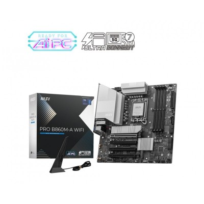 Материнcька плата MSI PRO B860M-A WIFI s1851 B860 4xDDR5 M.2 HDMI DP WiFi BT mATX