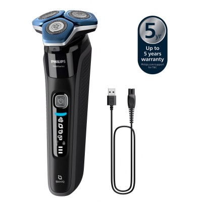 Бритва електр. Philips роторна Series 7000 SkinIQ,  бритв.головок-4, Li-Ion, сух.+волог., індикатор заряду, тример, чохол, чорний