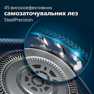 Бритва електр. Philips роторна Series 7000 SkinIQ,  бритв.головок-4, Li-Ion, сух.+волог., індикатор заряду, тример, чохол, чорний