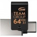 USB флеш накопитель Team 64GB M181 Black USB 3.1/Type-C (TM181364GB01)