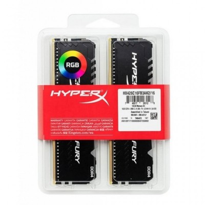 Модуль памяти для компьютера DDR4 64GB (2x32GB) 2666 MHz HyperX Fury RGB Kingston Fury (ex.HyperX) (HX426C16FB3AK2/64)